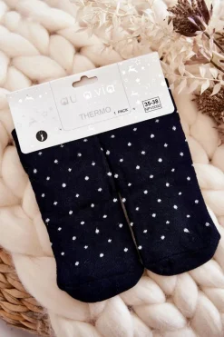 Skarpetki|Skarpetki>Aura.via Damskie Antypoślizgowe Skarpetki W Kropki Czarne