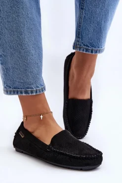 Online Damskie Ażurowe Mokasyny Czarne Rasirna Damskie Loafersy Damskie|Mokasyny Damskie Skórzane