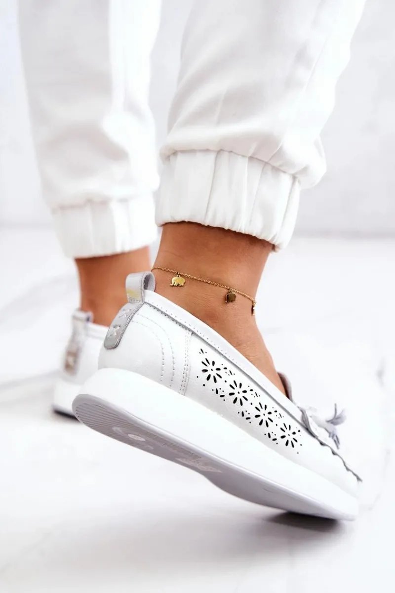 Hot Buty damskie Vinceza Damskie Ażurowe Mokasyny Na Platformie Białe Louise