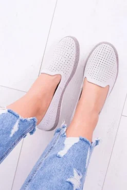 Hot Damskie Ażurowe Szare Balerinki Eparo Damskie Baleriny Klasyczne