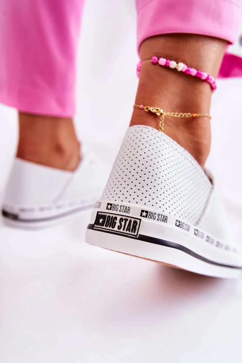 Discount Damskie Ażurowe Trampki Big Star Białe FF274024 Damskie Trampki Damskie Big Star|Trampki Damskie Niskie