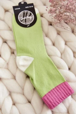 Discount Damskie Bawełniane Gładkie Skarpety Zielone Skarpetki|Skarpetki
