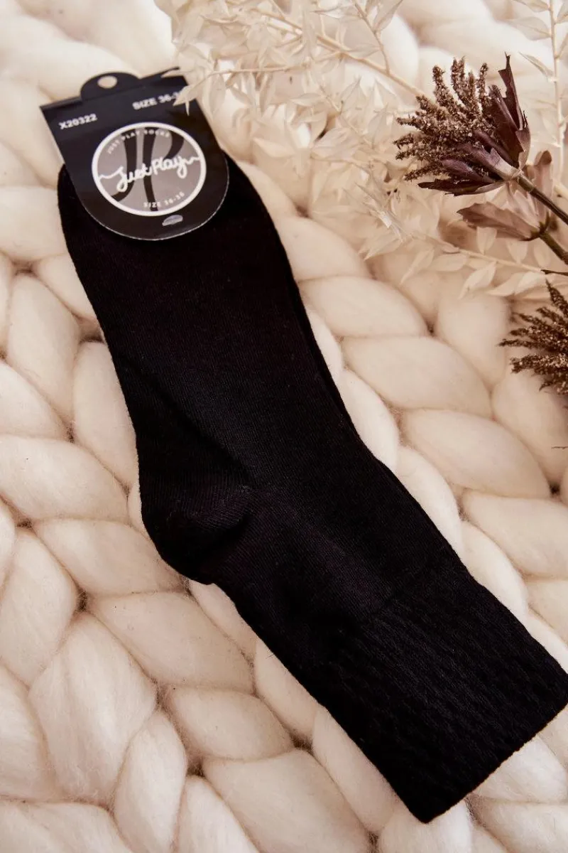 Clearance Just Play Damskie Bawełniane Klasyczne Skarpetki Czarne