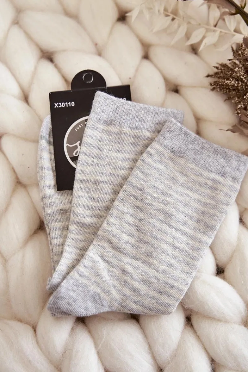 Sale Just Play Damskie Bawełniane Klasyczne Skarpety W Paski Beżowo-Szare