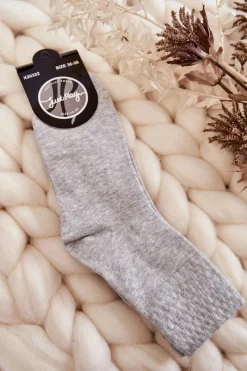 Skarpetki|Skarpetki>Just Play Damskie Bawełniane Klasyczne Skarpetki Szare