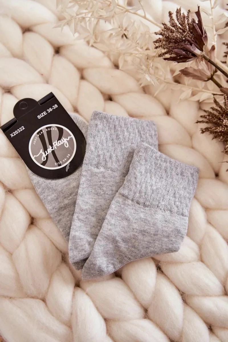 Skarpetki|Skarpetki>Just Play Damskie Bawełniane Klasyczne Skarpetki Szare