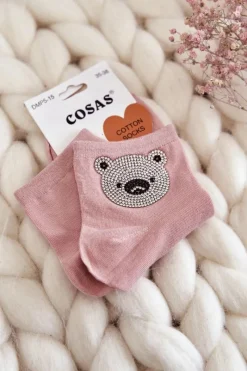 Discount Damskie Bawełniane Skarpetki Z Misiem Różowe Skarpetki|Skarpetki