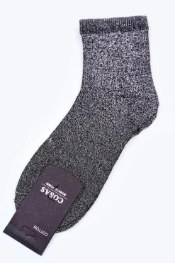 Damskie Bawełniane Skarpetki Ze Srebrną Nitką Czarne Skarpetki|Skarpetki