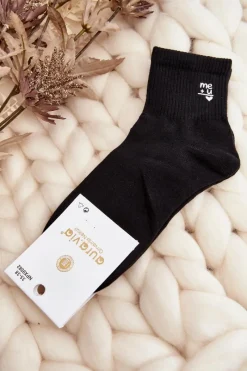 Outlet Just Play Damskie Bawełniane Skarpety Czarne