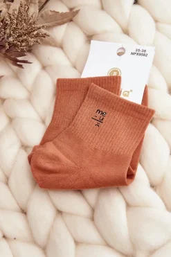 Outlet Just Play Damskie Bawełniane Skarpety Camel