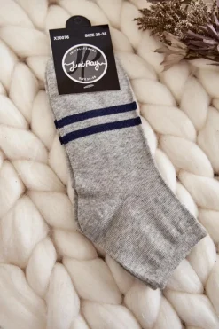 Outlet Damskie Bawełniane Skarpety Za Kostkę Szare Skarpetki|Skarpetki