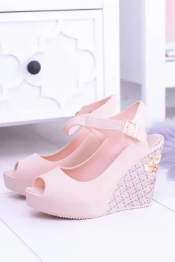 Online Damskie Beżowe Sandały Na Koturnie Nemesis Damskie Sandały Gumowe|Sandały Na Koturnie