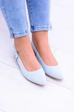 Baleriny Klasyczne>Boto Damskie Błękitne Baleriny w Szpic Howla