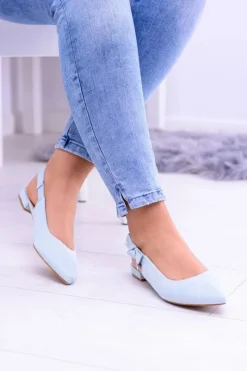 Baleriny Klasyczne></noscript>Boto Damskie Błękitne Baleriny w Szpic Howla