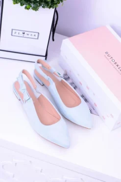 Baleriny Klasyczne></noscript>Boto Damskie Błękitne Baleriny w Szpic Howla