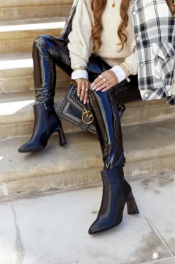 Damskie buty S.Barski Damskie Botki Czarne na Słupku Olastis