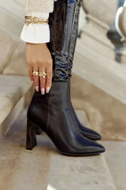 Damskie buty S.Barski Damskie Botki Czarne na Słupku Olastis