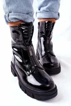 Sale Damskie Botki Czarne Trapery Nobleford Damskie Damskie Trapery|Czarne Botki