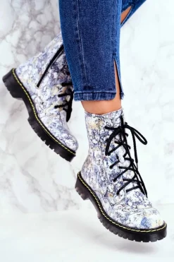 Best Maciejka Damskie Botki Glany Workery Wielokolorowe 01609-39/00-6