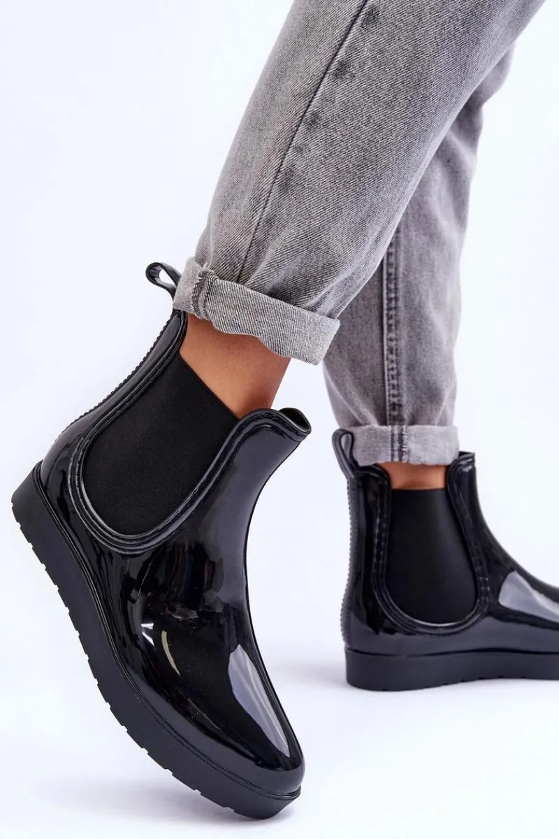 Hot Damskie Botki Kalosze Czarne Deila Damskie Kalosze Damskie|Botki Wiosenne