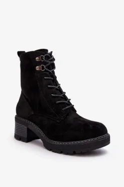 Clearance Damskie Botki Na Niskim Obcasie Sznurowane Czarne Adinail Damskie Botki Ocieplane|Brązowe I Beżowe Botki