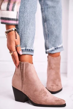 Discount Damskie Botki Na Obcasie Khaki Loud Damskie Botki Na Słupku|Botki Zimowe Damskie