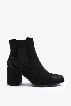 Outlet Boto Damskie Botki Na Słupku Czarne Arianti