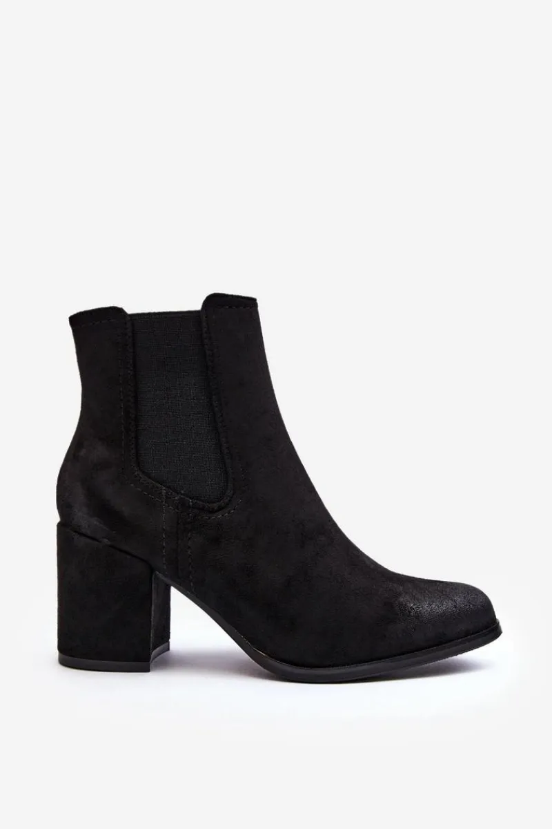 Outlet Boto Damskie Botki Na Słupku Czarne Arianti