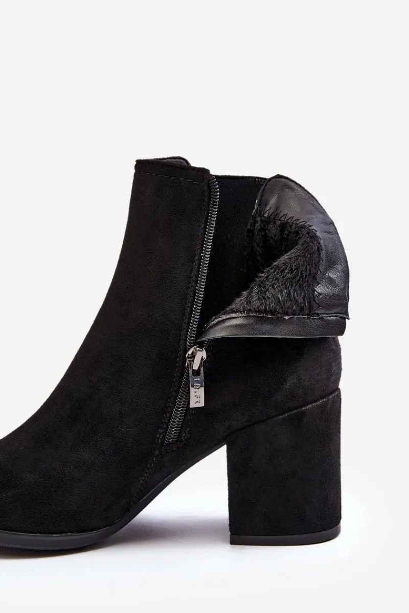 Outlet Boto Damskie Botki Na Słupku Czarne Arianti