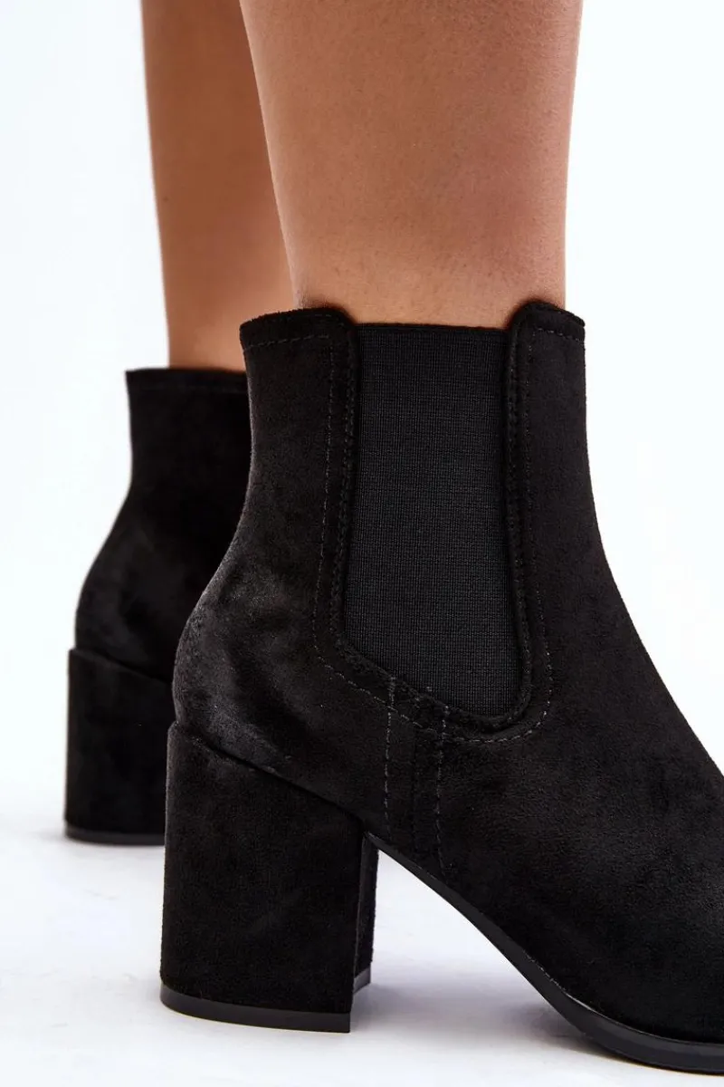 Outlet Boto Damskie Botki Na Słupku Czarne Arianti