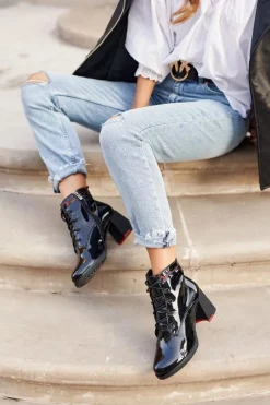 Botki Na Słupku|Czarne Botki>Damskie buty S.Barski Damskie Botki Na Słupku Lakierowane Czarne Do It Better