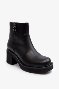 Best Buty Sergio Leone Damskie Botki Na Suwak Czarne Romella Czarny