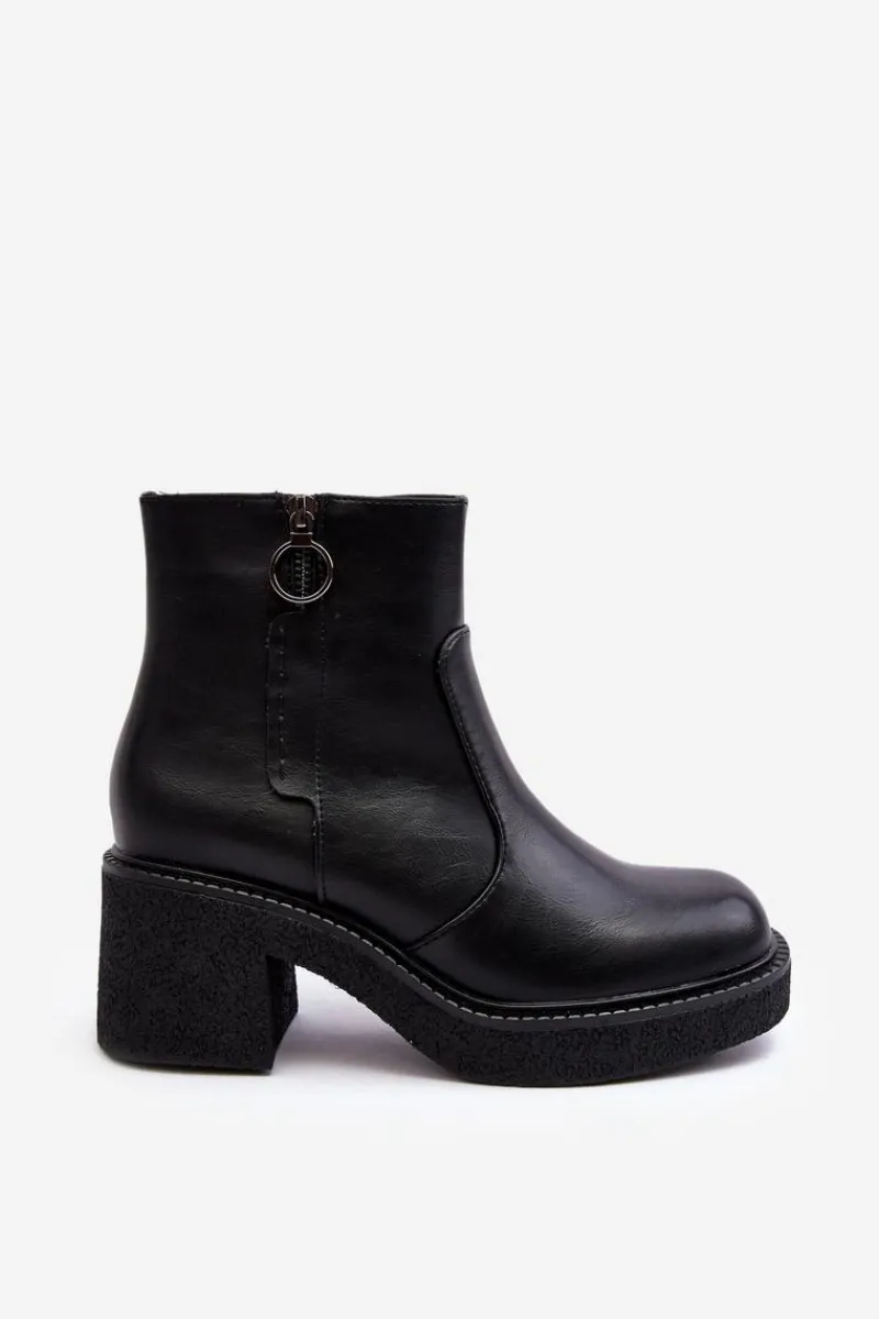 Best Buty Sergio Leone Damskie Botki Na Suwak Czarne Romella Czarny