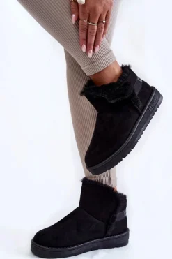 Sale Damskie Botki Śniegowce Big Star KK274622 Czarne Damskie Śniegowce Damskie