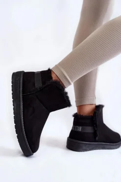 Sale Damskie Botki Śniegowce Big Star KK274622 Czarne Damskie Śniegowce Damskie