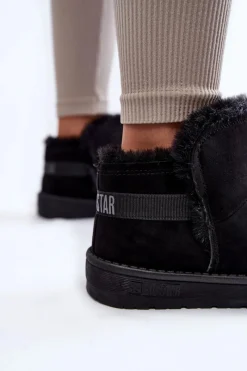 Sale Damskie Botki Śniegowce Big Star KK274622 Czarne Damskie Śniegowce Damskie