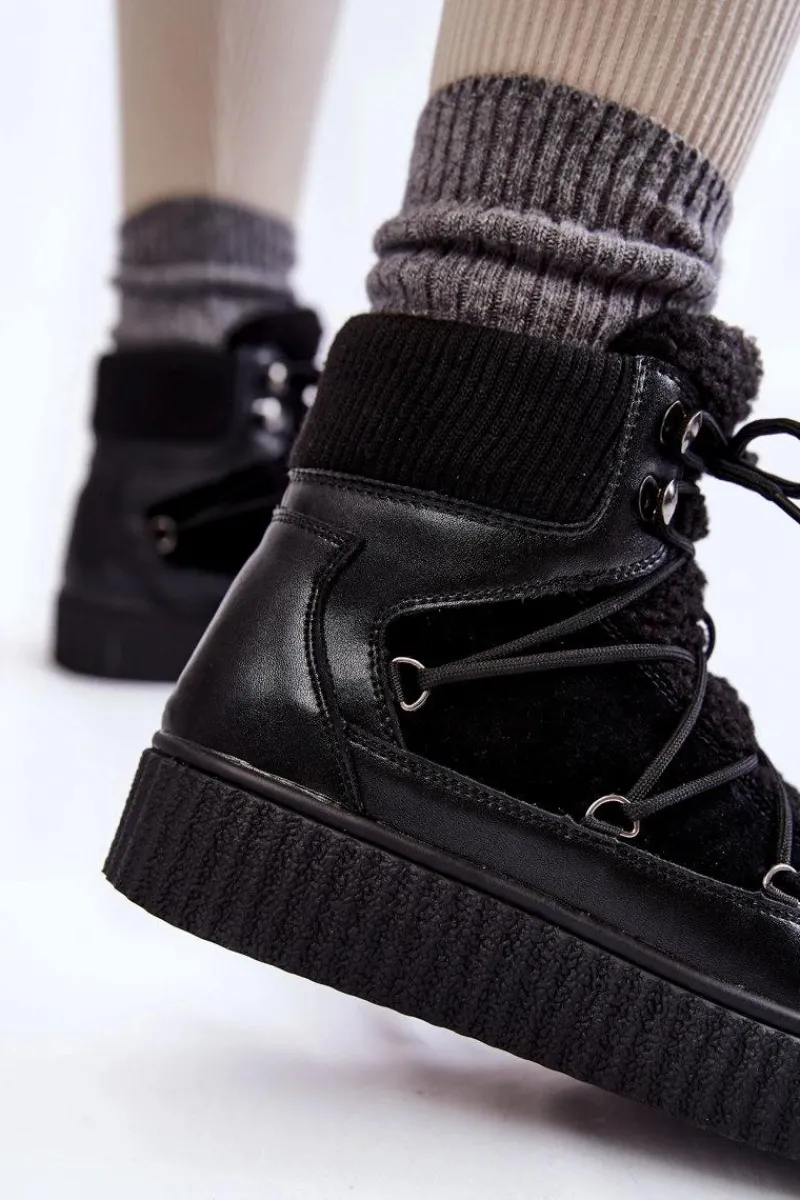 Best Boto Damskie Botki Śniegowce La.Fi 280072B-QN Czarne