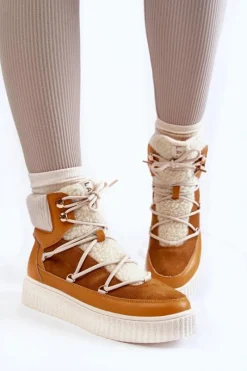 Discount Boto Damskie Botki Śniegowce La.Fi 280072Y-QN Camel