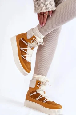 Discount Boto Damskie Botki Śniegowce La.Fi 280072Y-QN Camel