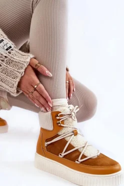 Discount Boto Damskie Botki Śniegowce La.Fi 280072Y-QN Camel