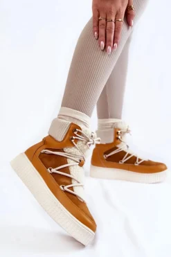 Discount Boto Damskie Botki Śniegowce La.Fi 280072Y-QN Camel