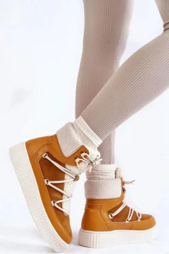 Discount Boto Damskie Botki Śniegowce La.Fi 280072Y-QN Camel