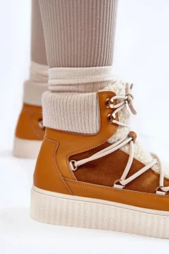 Discount Boto Damskie Botki Śniegowce La.Fi 280072Y-QN Camel