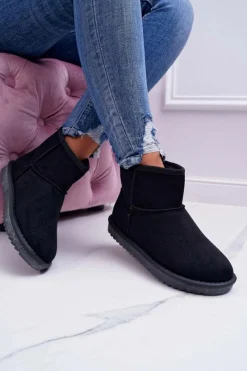 Śniegowce Damskie>Boto Damskie Botki Śniegowce Ocieplane Czarne Puffen