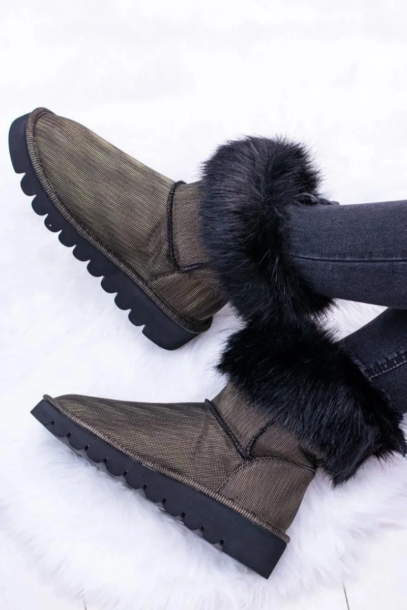 Śniegowce Damskie>Boto Damskie Botki Śniegowce Wysokie Z Futerkiem Fourrure