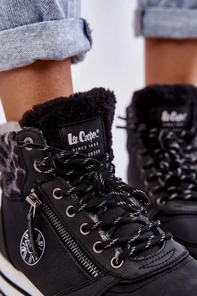 Trekkingowe Damskie|Botki Ocieplane>Lee Cooper Damskie Botki Ocieplane LCJ-22-31-1448 Czarne Czarny