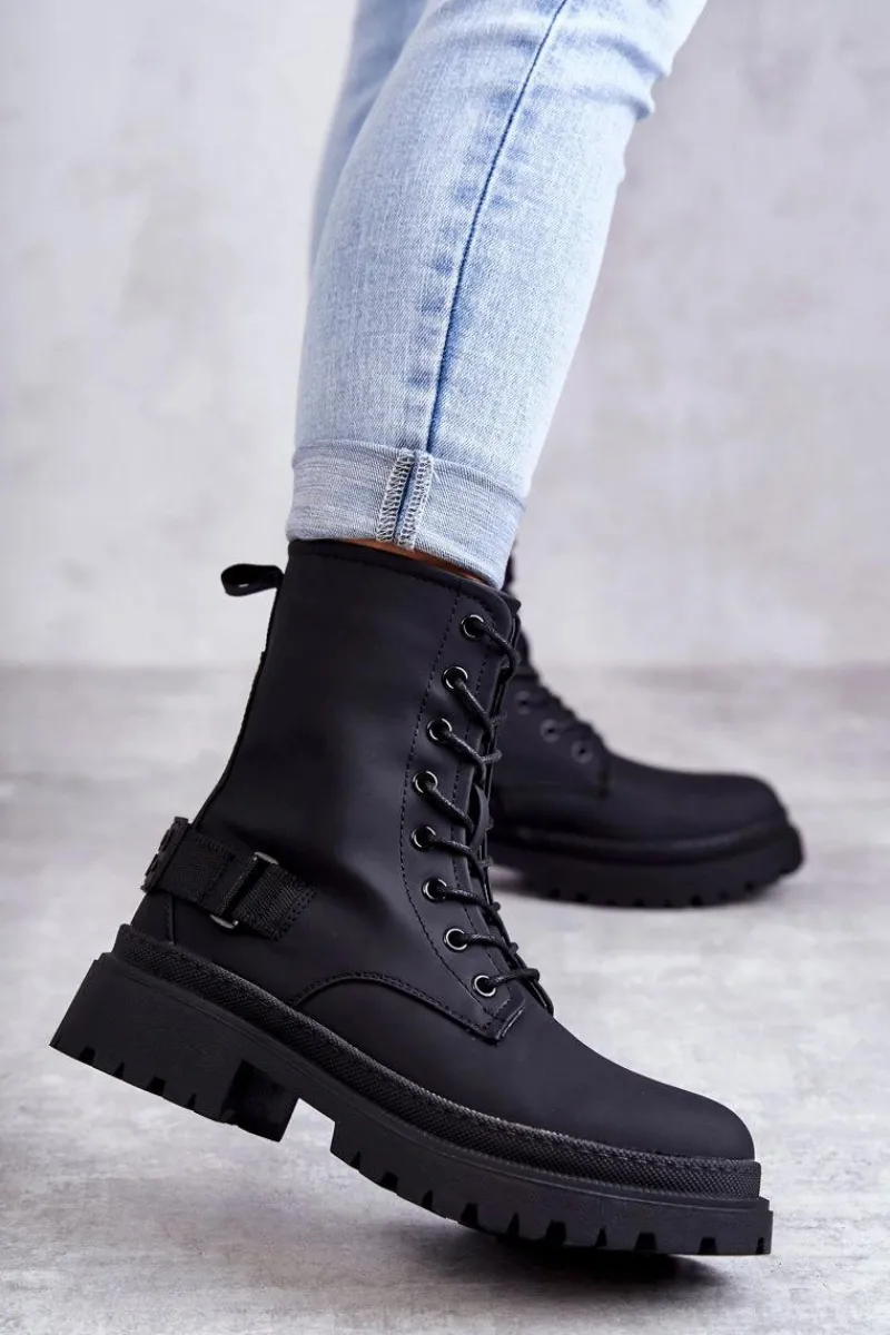 Online Damskie Botki Ocieplane Na Suwak Czarne Fabiola Damskie Botki Sznurowane|Czarne Botki