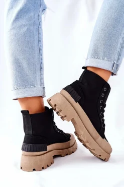 Discount Boto Damskie Botki Trapery Czarne Any One