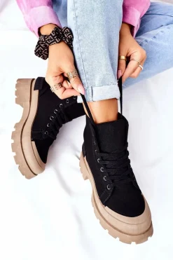 Discount Boto Damskie Botki Trapery Czarne Any One