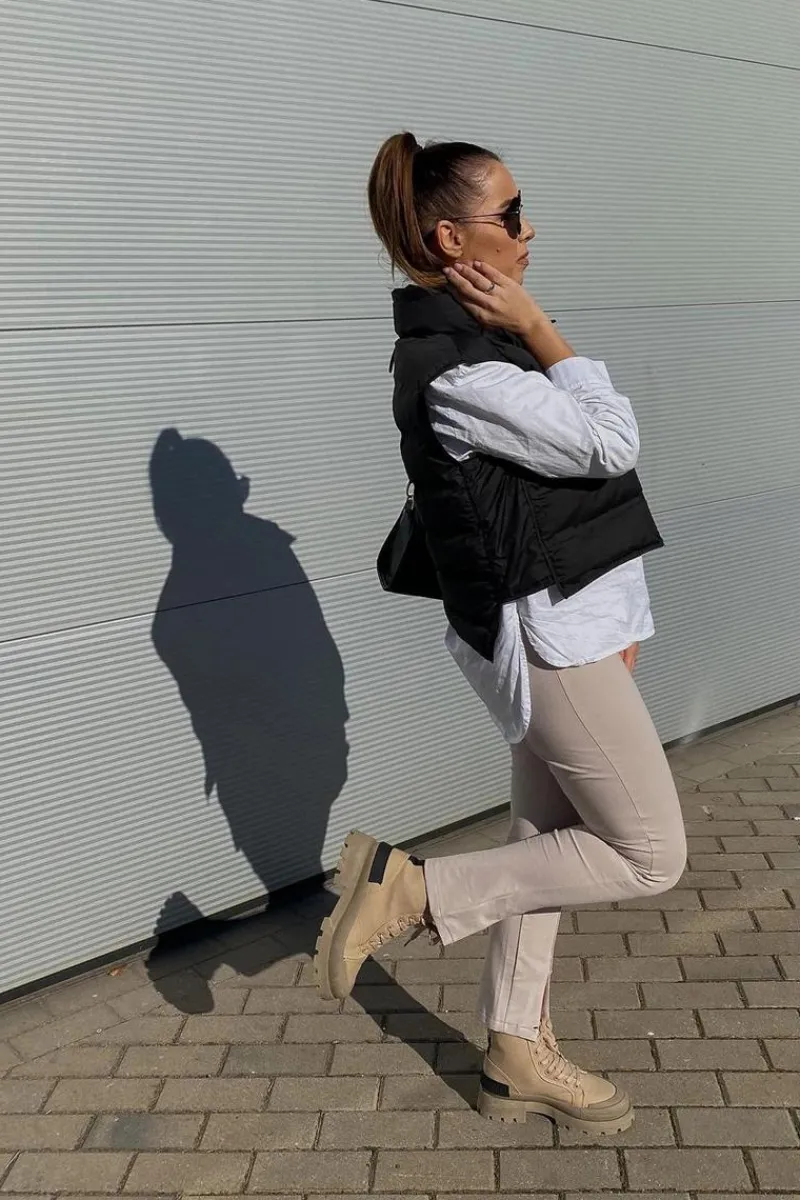 Outlet Boto Damskie Botki Trapery Khaki Any One